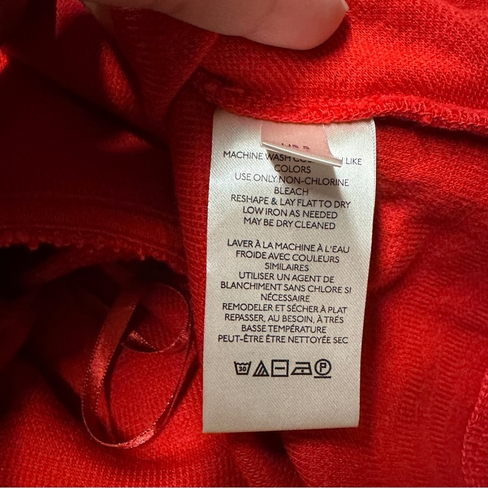 New! Anthropologie Red Maeve Jacquie Surplice Top size small - Picture 8 of 10